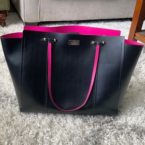 Kate spade black and pink interior handbag